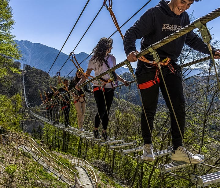 Il ponte tibetano di Dossena, Val Brembana